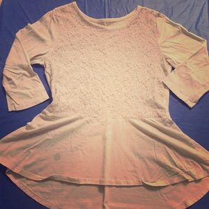 White floral peplum top